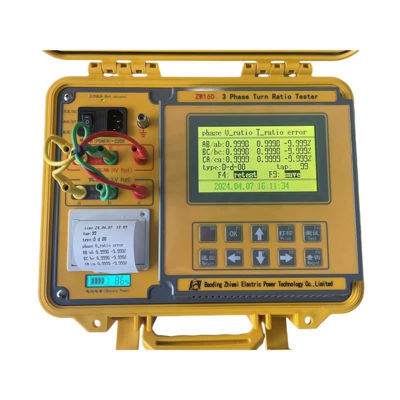ZW160 Multi-function Transformer TTR Meter Three Phase Transformer Turns Ratio Tester