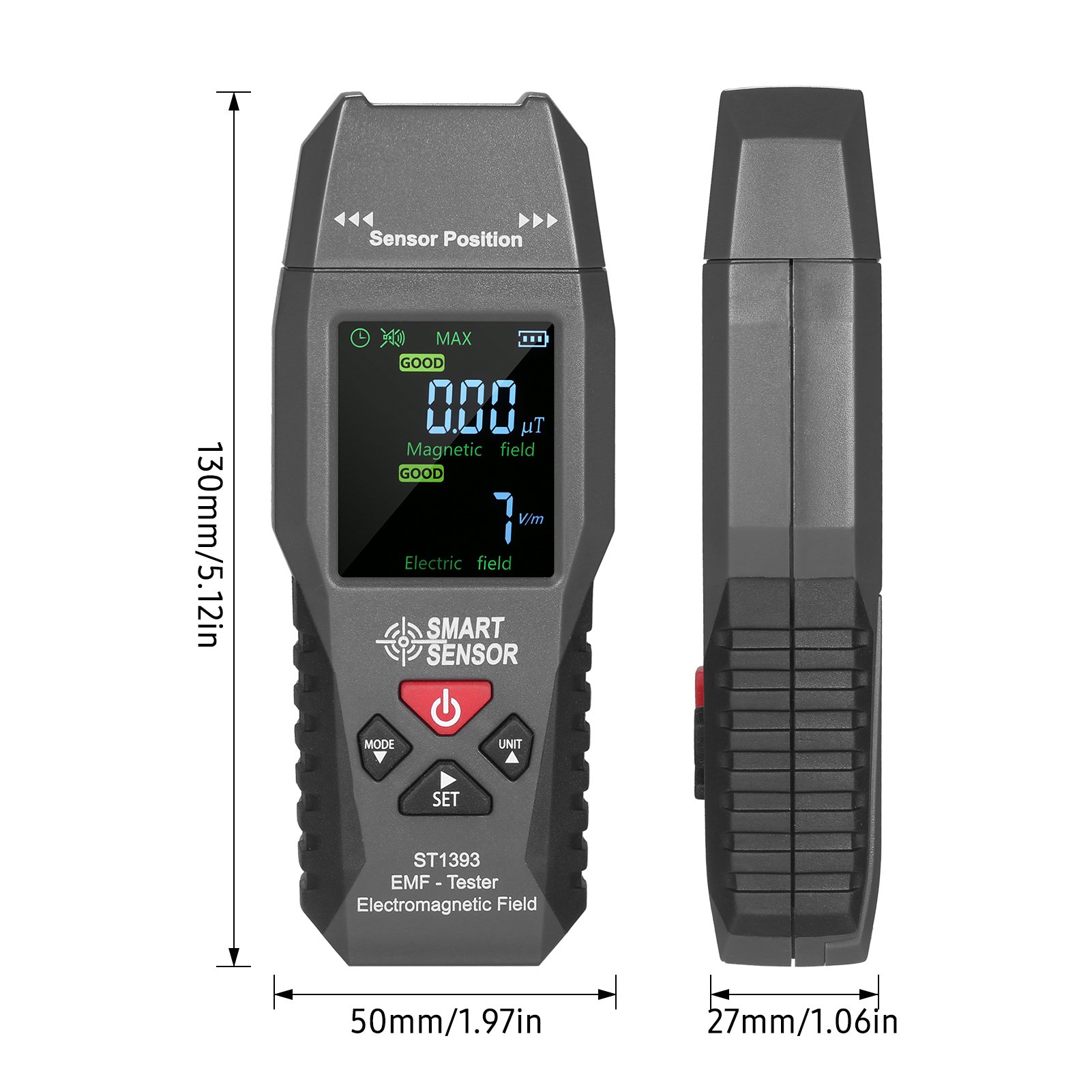 SMART SENSOR ST1393 EMF Meter Electromagnetic Field Detector Handheld Mini Digital LCD Electromagnetic Field Radiation Tester