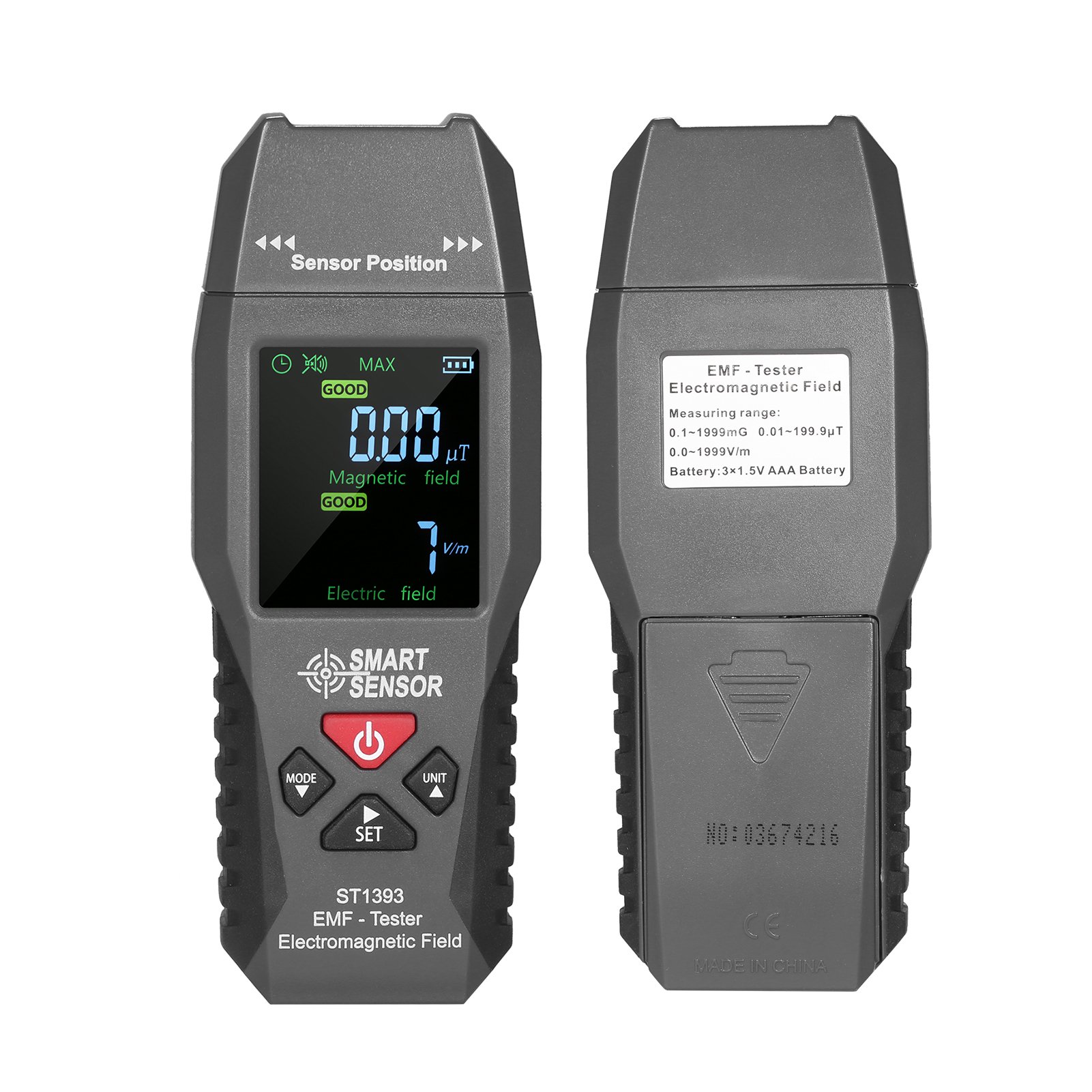 SMART SENSOR ST1393 EMF Meter Electromagnetic Field Detector Handheld Mini Digital LCD Electromagnetic Field Radiation Tester