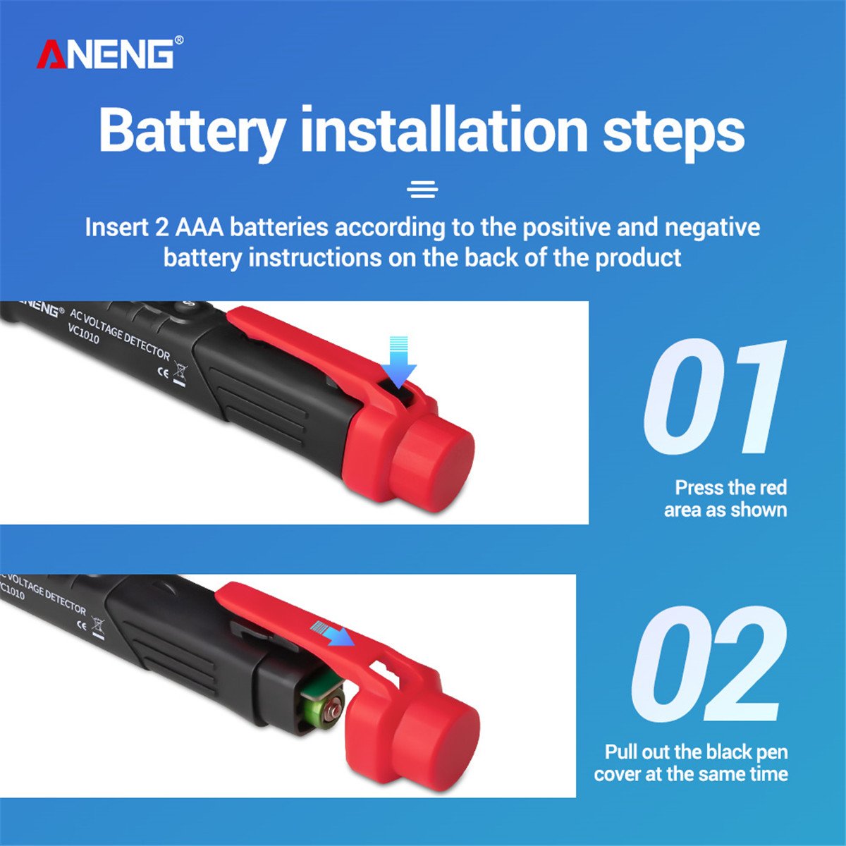 ANENG VC1010 Digital AC/DC Voltage Detectors Smart Non-Contact Tester Pen Meter 12-1000V Current Electric Sensor Test Pencil
