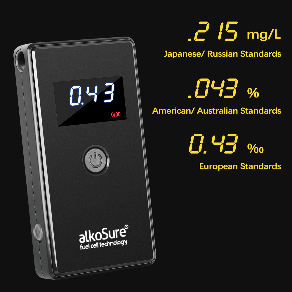 Fuel cell alcohol tester breathalyzer portable non contact LED display alcohol tester