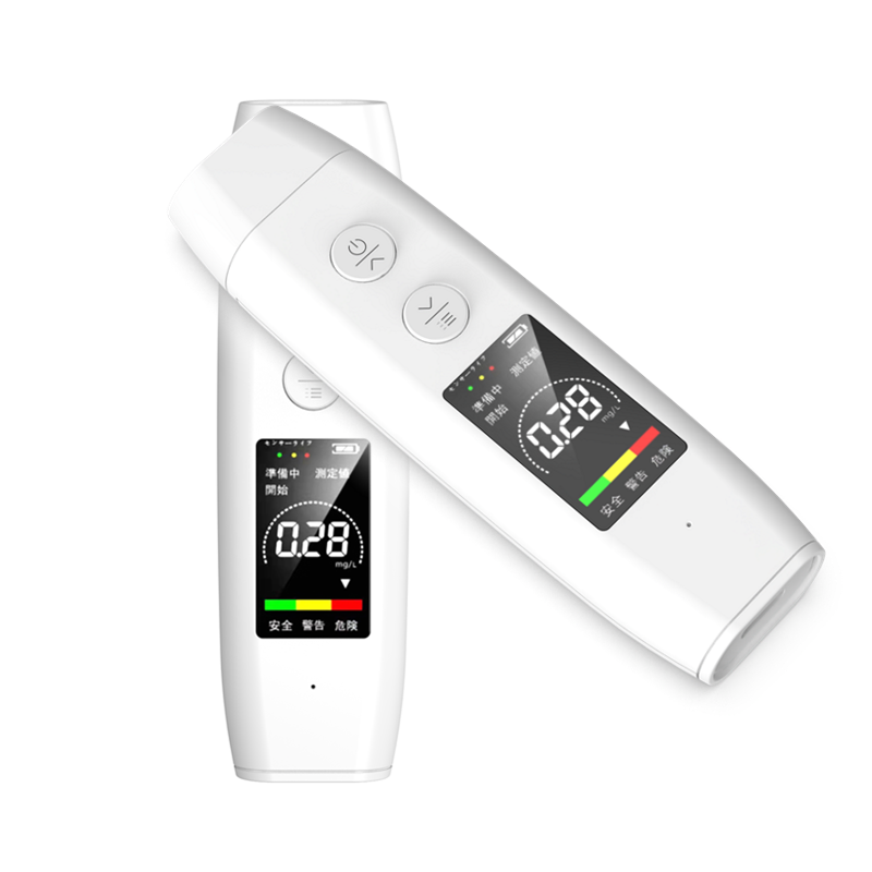 Wholesale White Portable Breathalyzer Air Blowing Alcohol Meter Safety Record Storage Alcohol Detector