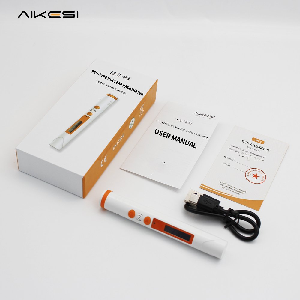 AIKESI HFS-P3 Rechargeable Pen Type Personal Nuclear Radiation Dosimeter Workplace X-ray Radioactivity Tester Marble Detector