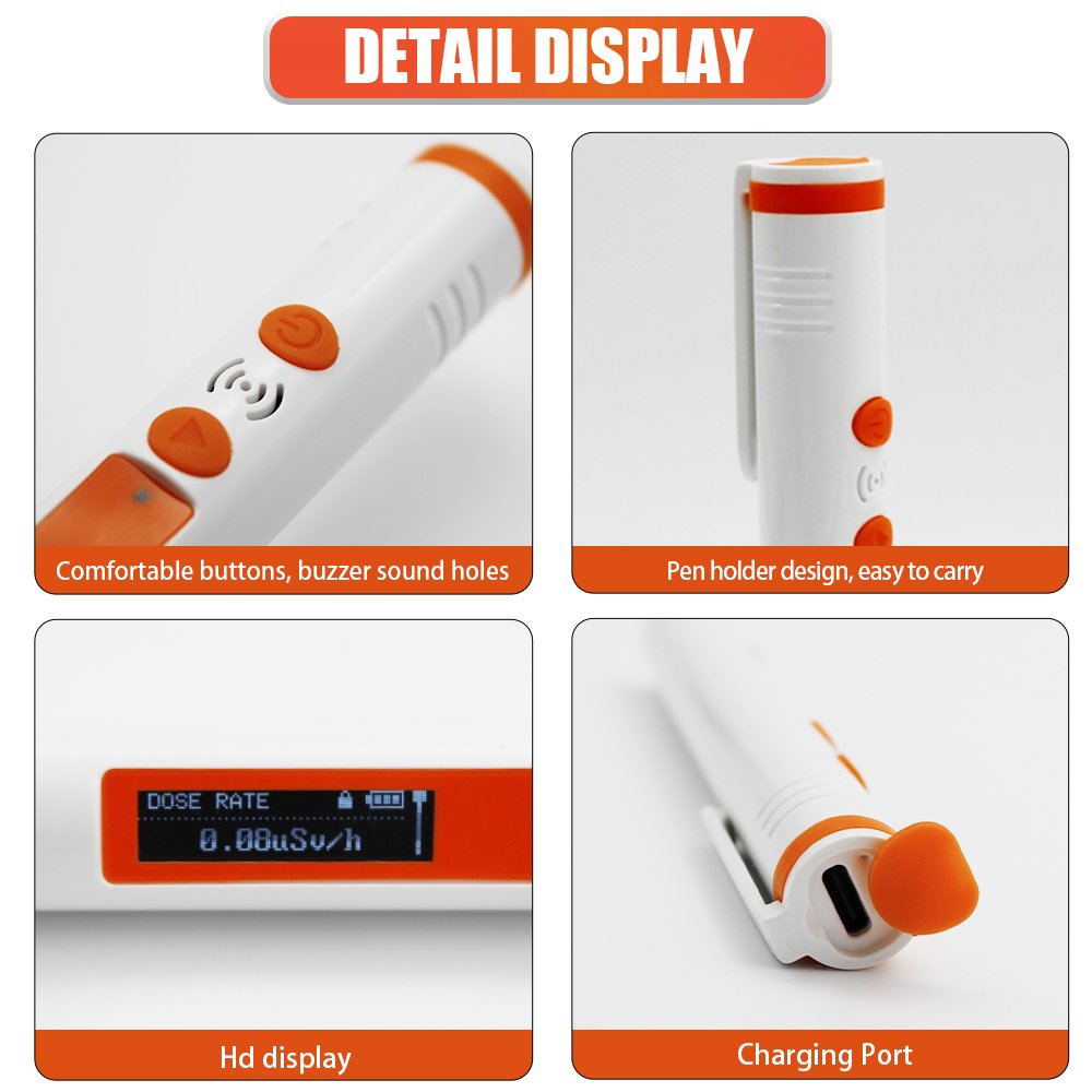AIKESI HFS-P3 Rechargeable Pen Type Personal Nuclear Radiation Dosimeter Workplace X-ray Radioactivity Tester Marble Detector