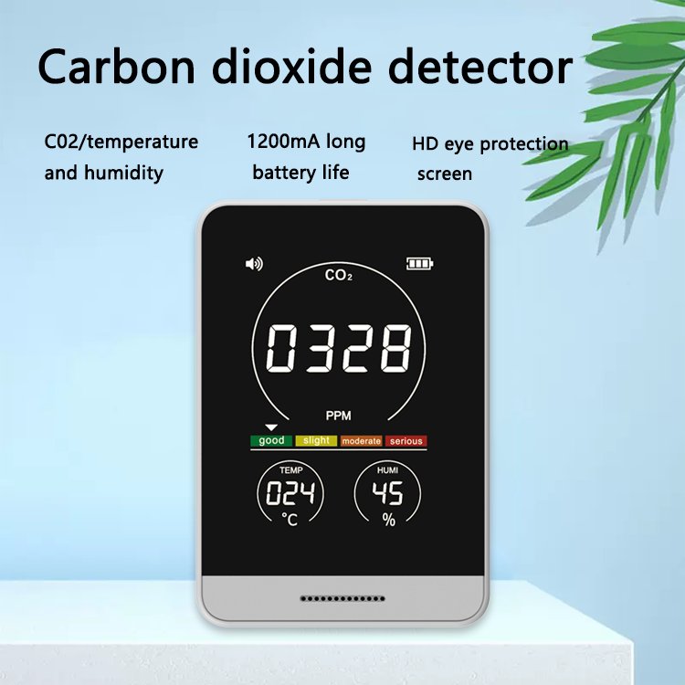 Portable Digital Air Quality Monitor Tester for CO2, Semiconductor Monitoring Sensor CO2 Meter for Greenhouse