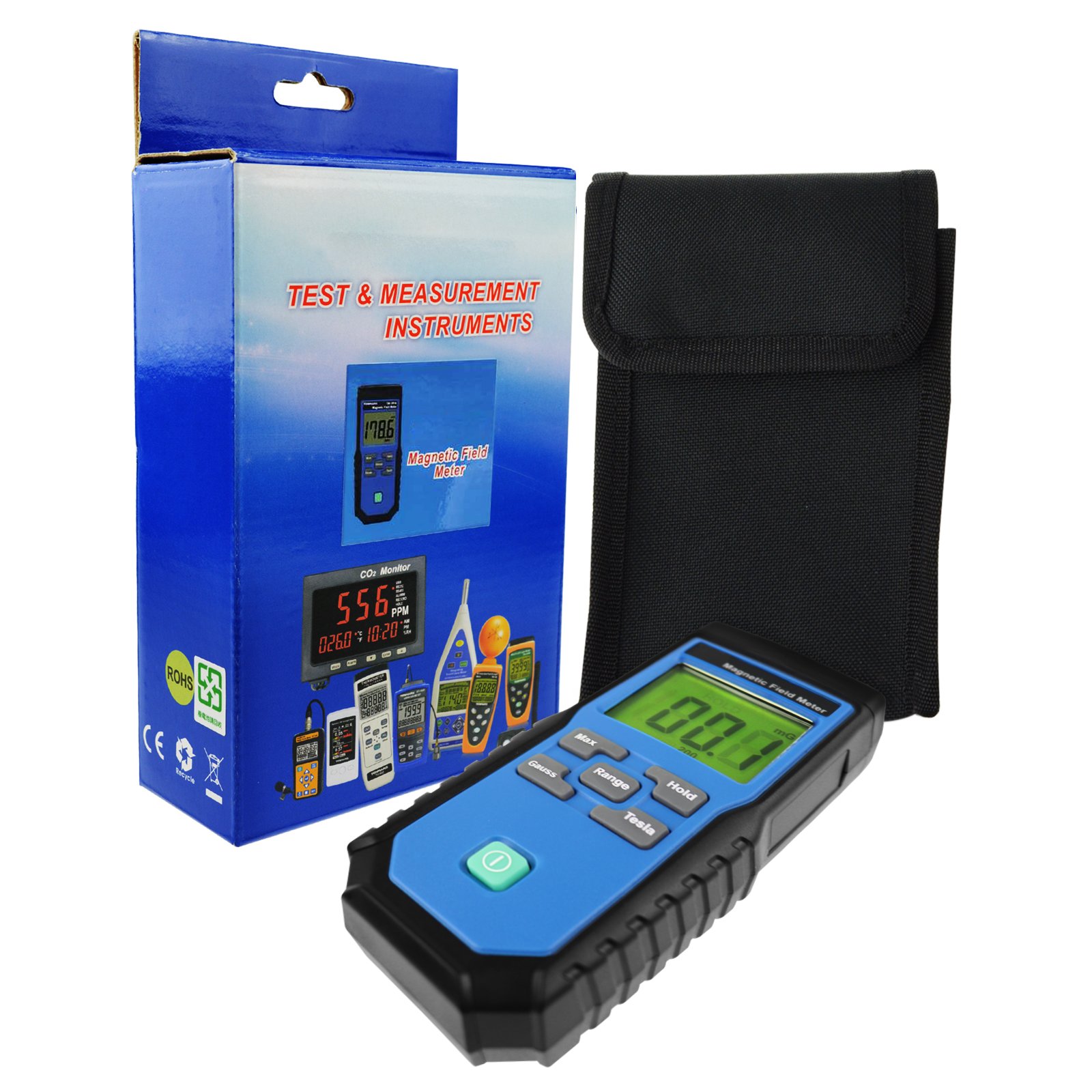 Single Axis Gaussmeter EMF ELF Meter Detector Electromagnetic Field mG 30-300Hz Frequency