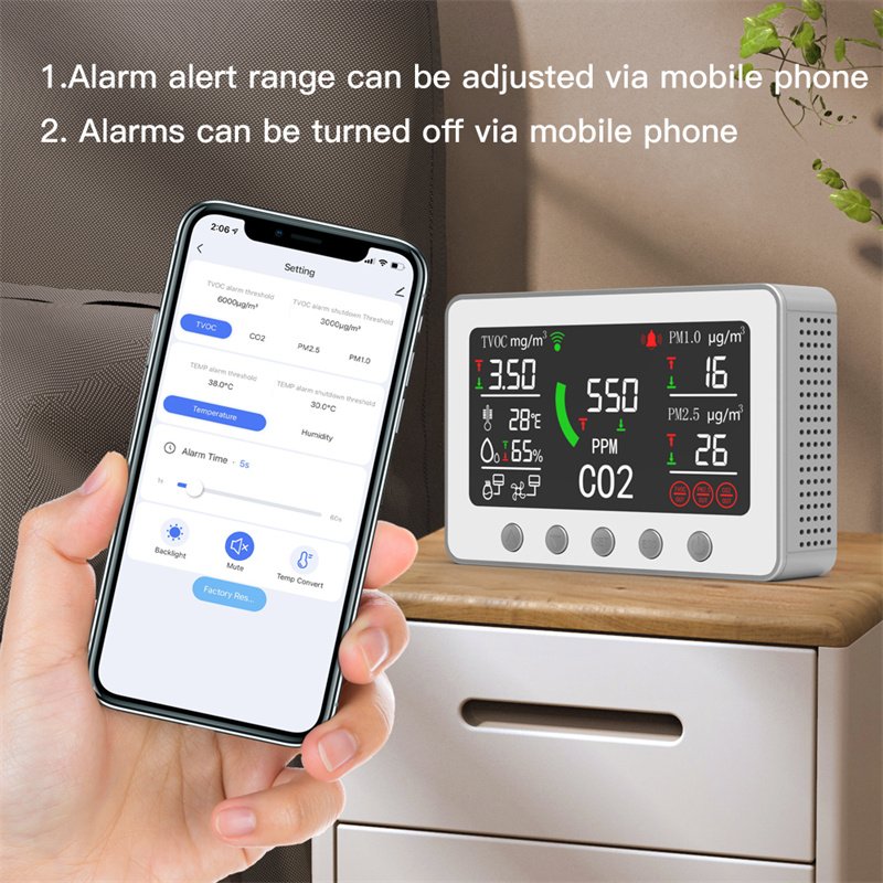 High Quality Air Quality Tester CO2 Meter Temperature Humidity Measuring Device Carbon Dioxide Monitor Gas Detector