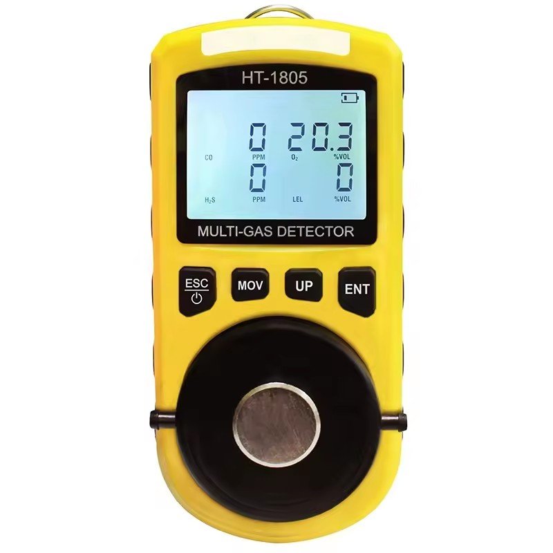 Hti Ht-1805 Four in One Gas Analyzer Detector Portable O2 Co H2s LeL Tester Toxic Portable Multi Gas Detector
