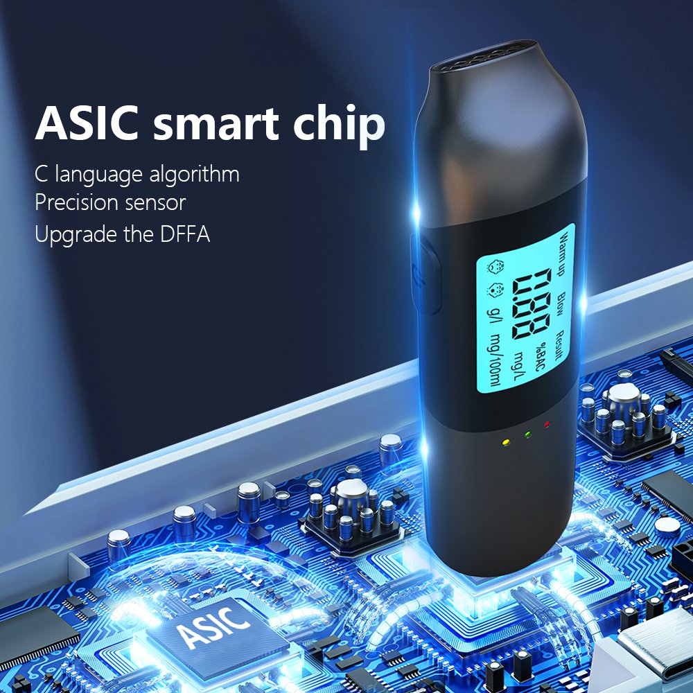 LCD Display Professional Portable Lydsto Digital Breathalyzer Alcohol Tester Detector Alcotest