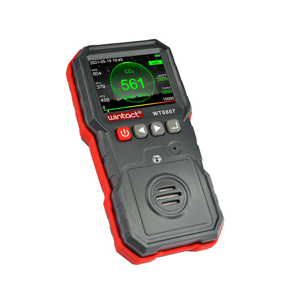 WINTACTWT8807 High Accurate CO2 Monitor Sensor Portable Carbon Dioxide Detector Indoor Air Quality CO2 Tester