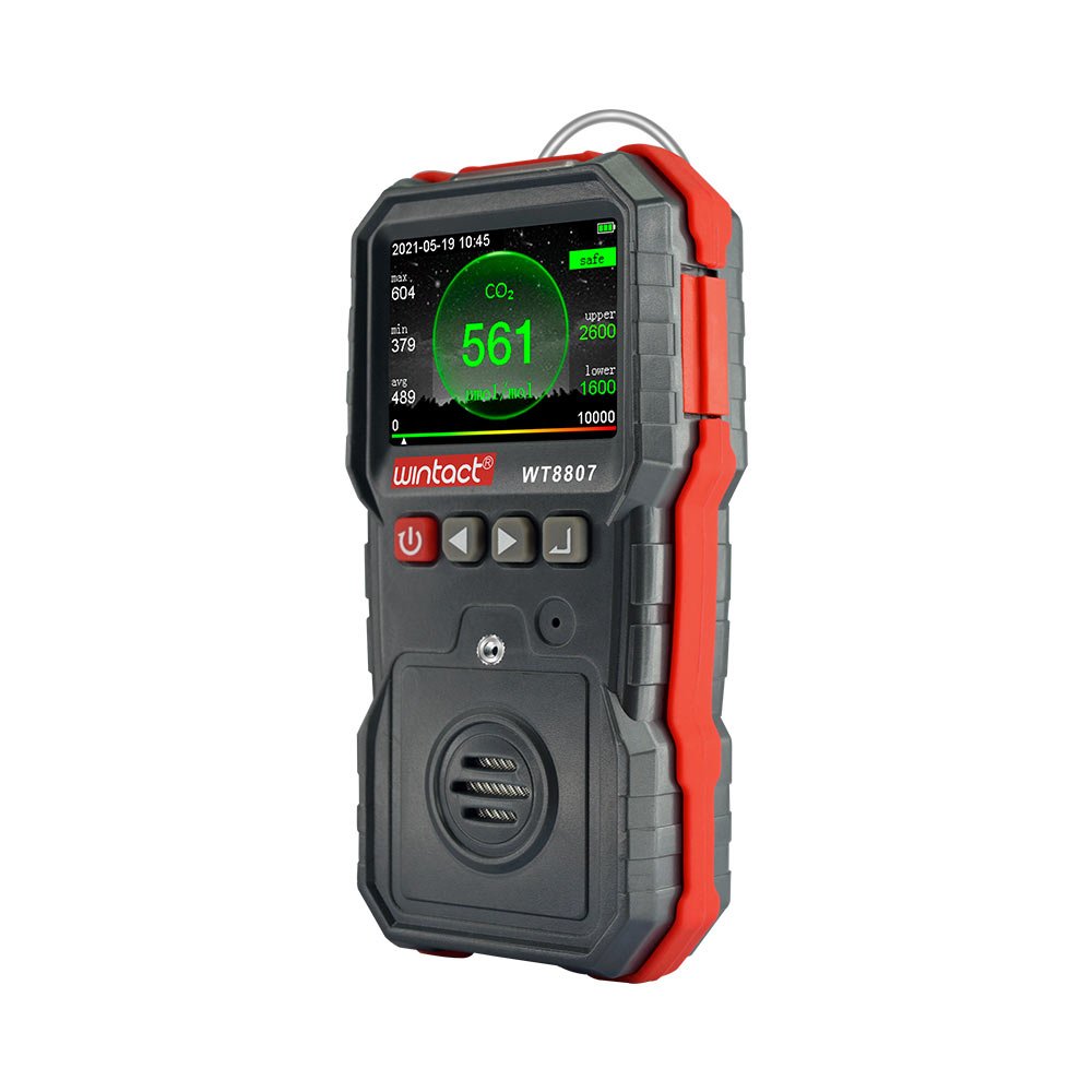 WINTACTWT8807 High Accurate CO2 Monitor Sensor Portable Carbon Dioxide Detector Indoor Air Quality CO2 Tester