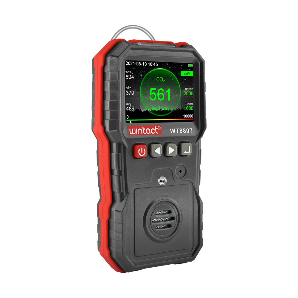 WINTACTWT8807 High Accurate CO2 Monitor Sensor Portable Carbon Dioxide Detector Indoor Air Quality CO2 Tester