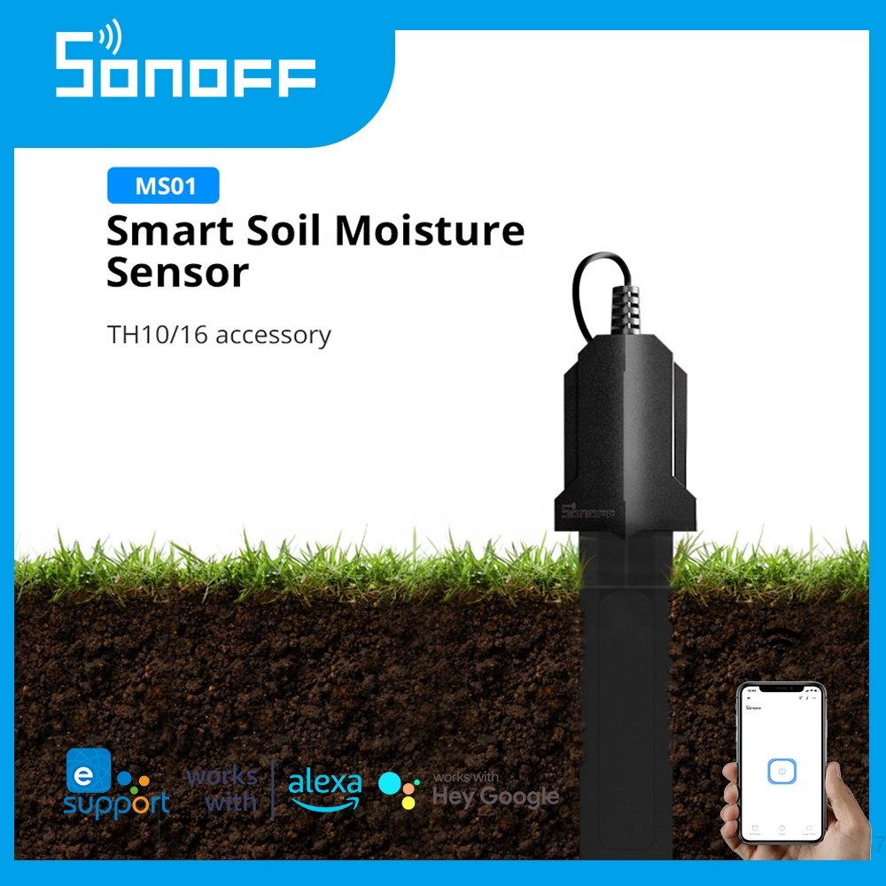 SONOFF MS01 Smart Flora Soil Monitor Garden Care Plant Grass Soil Water Moisture Tester Sensor DIY Flower Gardening Detector