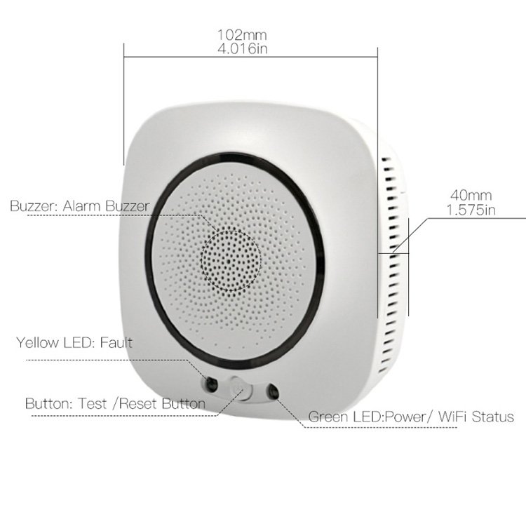 Natural Liquefied Petroleum Gas Leak Tester Sniffer Sound Alarm Tuya wireless Gas Leak Detector