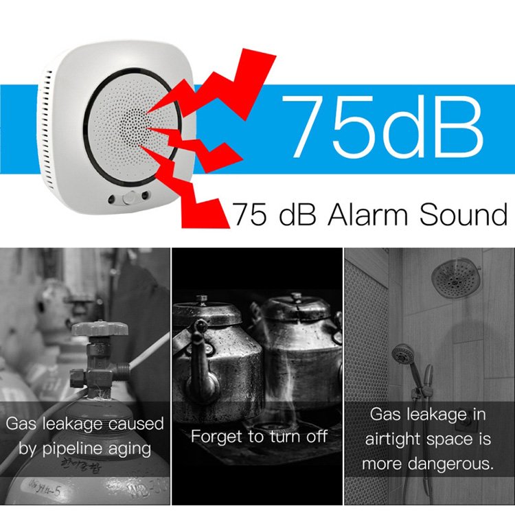 Natural Liquefied Petroleum Gas Leak Tester Sniffer Sound Alarm Tuya wireless Gas Leak Detector