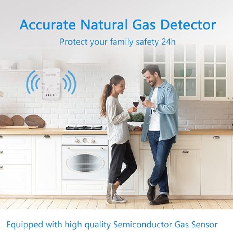 WEAJA New Household Gas Tester Meter with Alarm System Household Gas Detector and Combustible Gas Sensor for Home Security