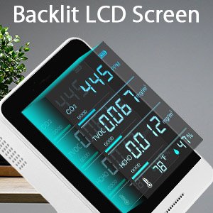 Portable Multi Gas Analyzer Battery Rechargeable Infrared Sensors CO2 TVOC HCHO TEMP HUMI 5 in1 Gas Tester