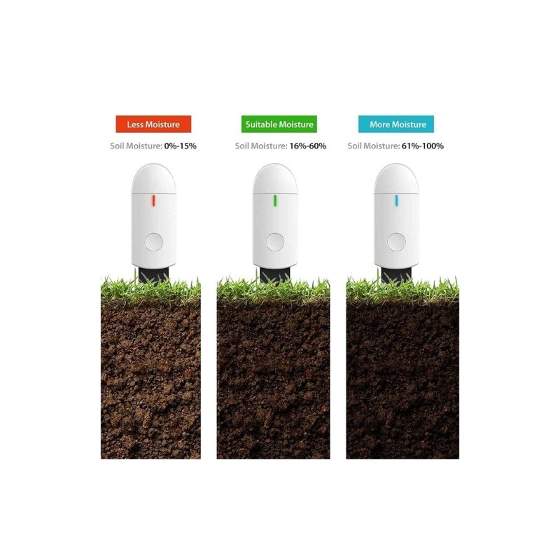Intelligent for Smart Soil Moisture Sensor Plant Flower Monitor Tester Detector Hygrometer for Gardening Planting Home F