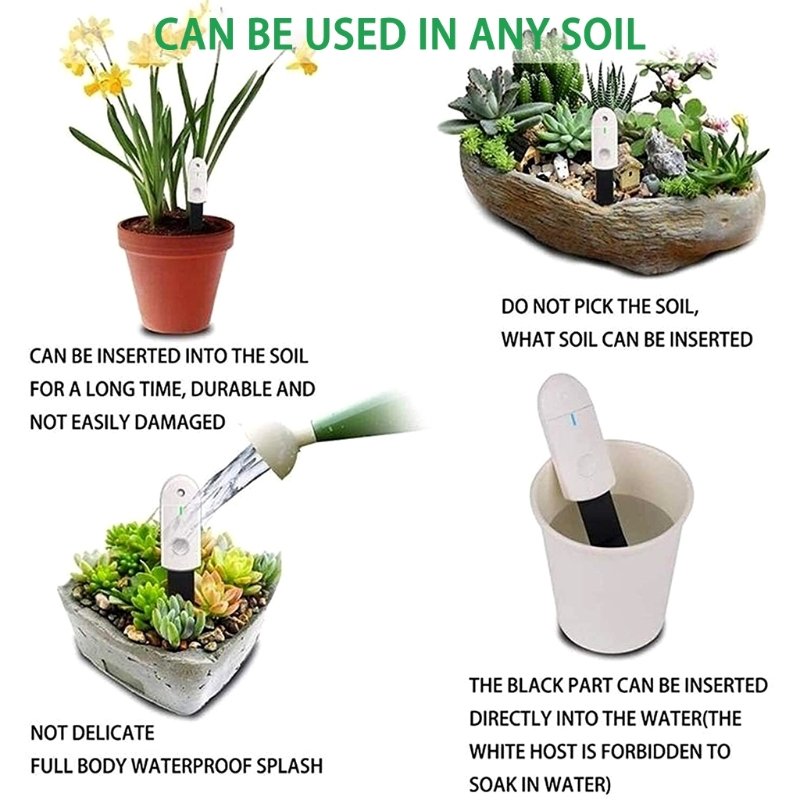 Intelligent for Smart Soil Moisture Sensor Plant Flower Monitor Tester Detector Hygrometer for Gardening Planting Home F