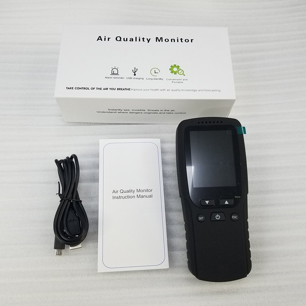 air quality monitor PM2.5 detector Digital TVOC Gas Analyzer PM1.0 PM10 Tester Meter