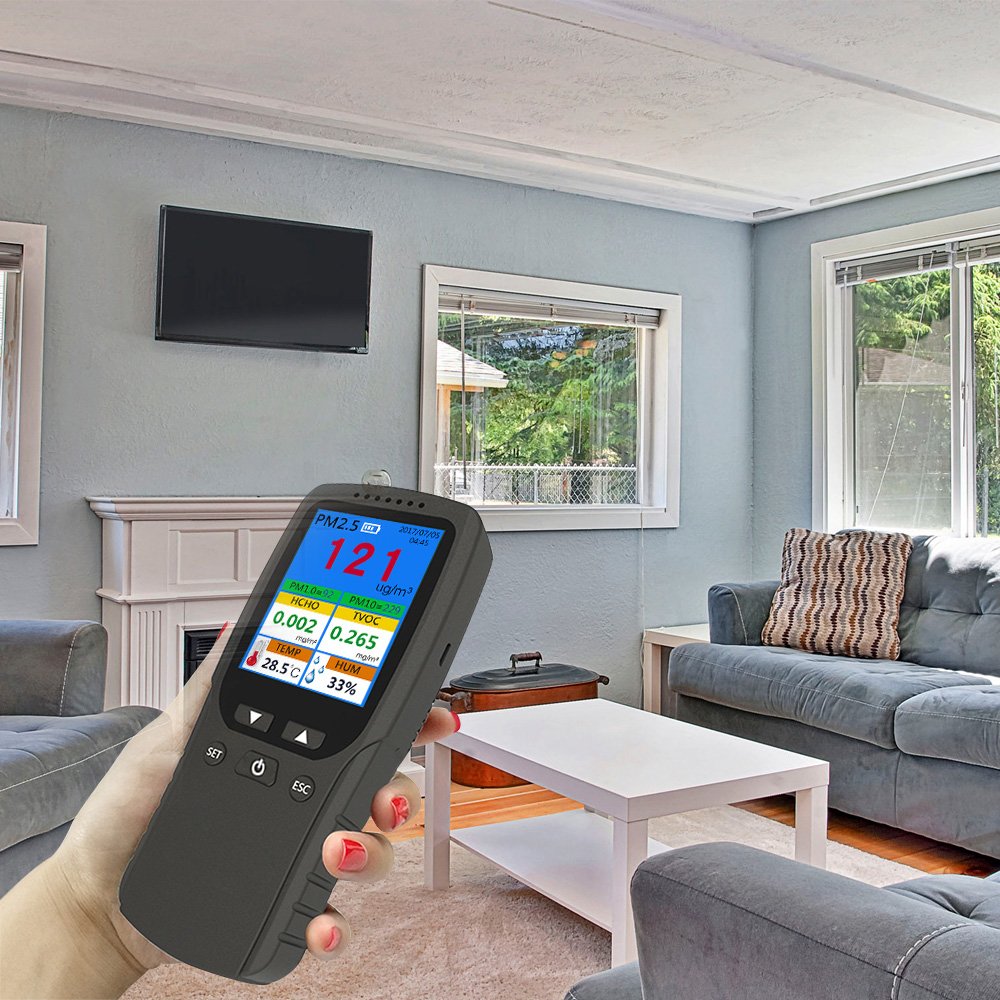 air quality monitor PM2.5 detector Digital TVOC Gas Analyzer PM1.0 PM10 Tester Meter