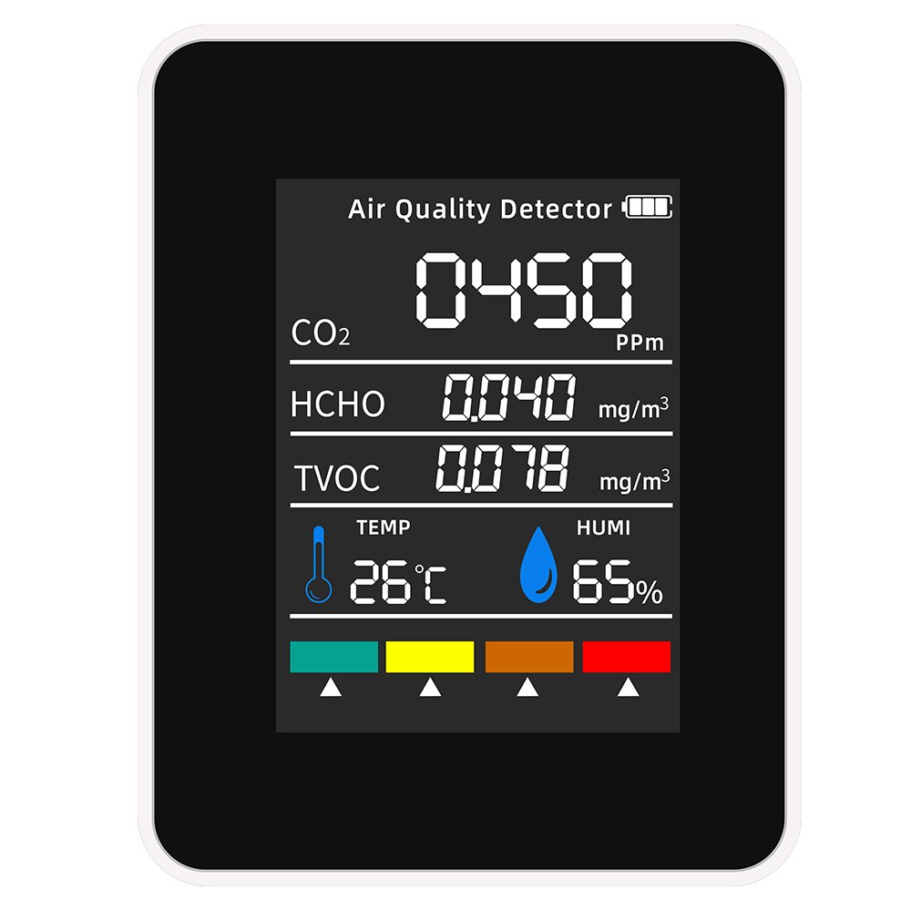 Smart Home Gadgets 5 In 1 gas analyzer Formaldehyde Hcho Tvoc Tester Co2 meter Air Quality Monitor Indoor Detector