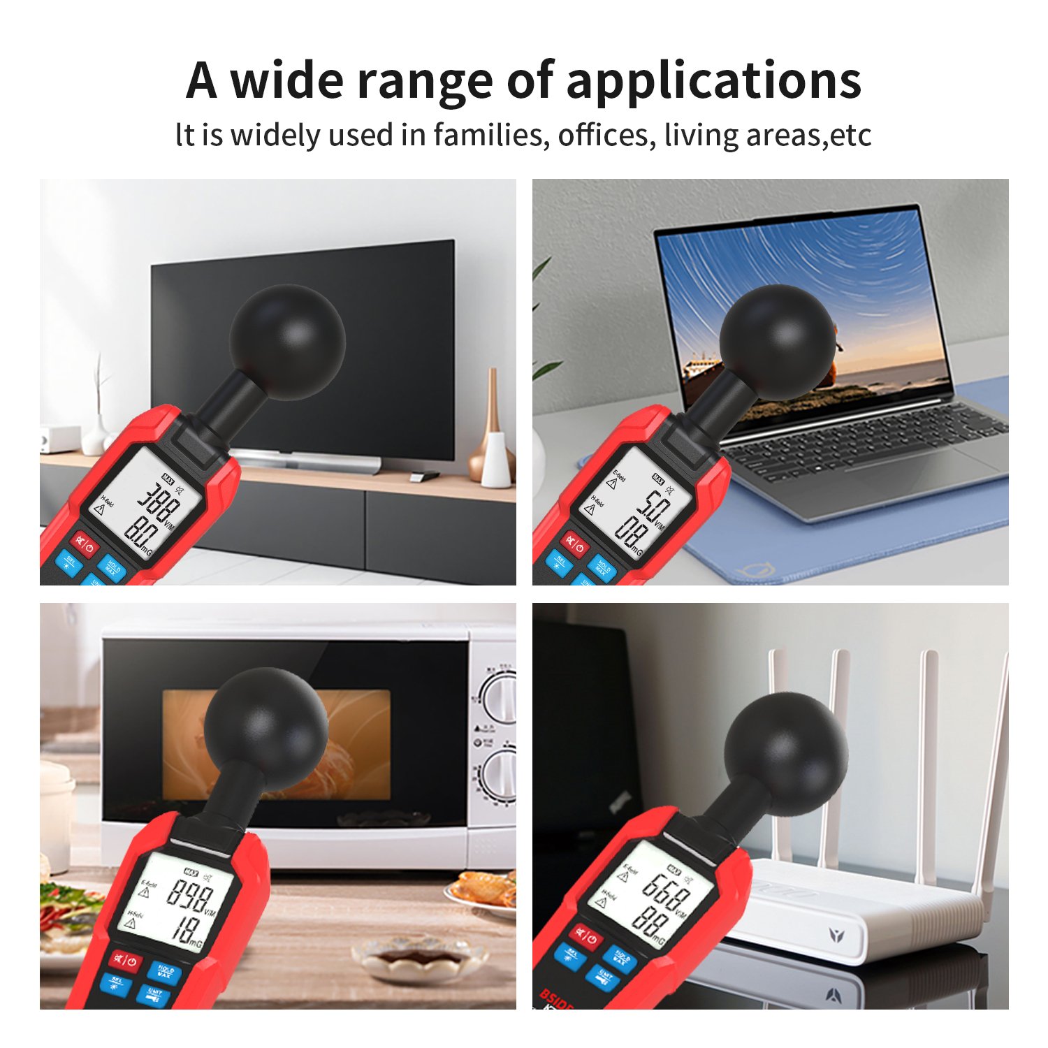 Electromagnetic Radiation Detector Portable LCD X-ray Detection Radiometer Temperature Tester Dosimeter Tool