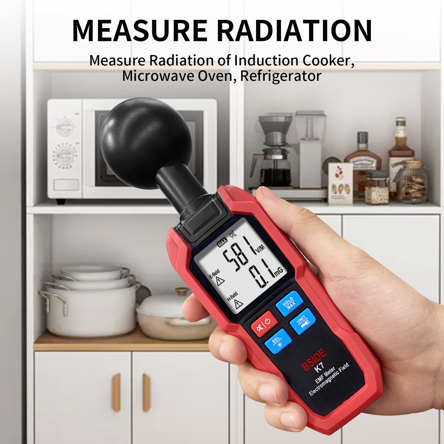 Electromagnetic Radiation Detector Portable LCD X-ray Detection Radiometer Temperature Tester Dosimeter Tool