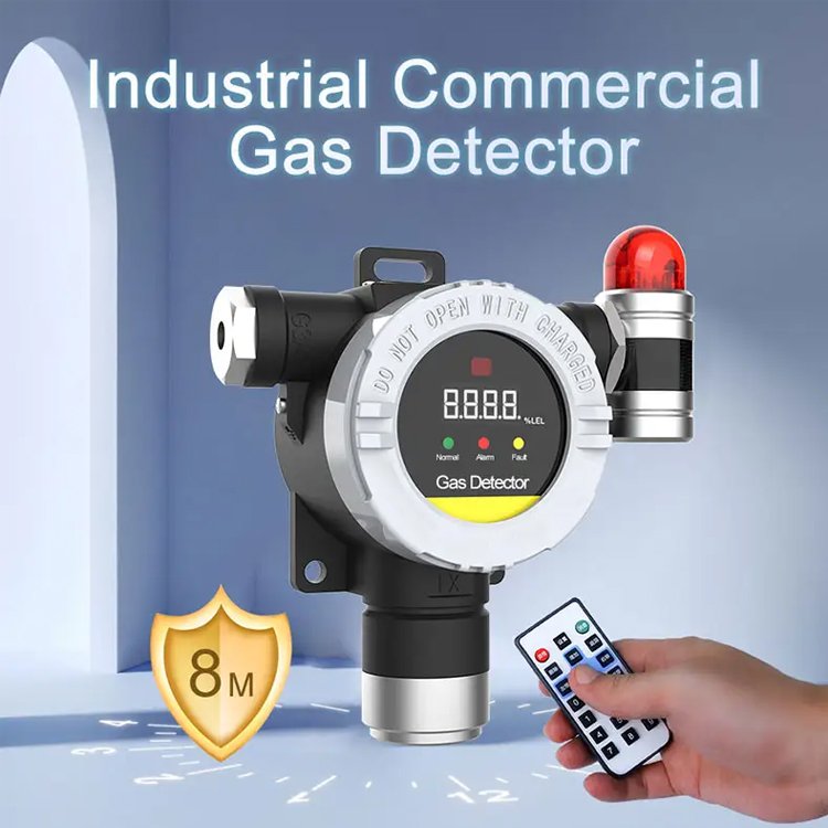 Wholesale Fixed Wall Mounted Electronic Gas Sensor Tester Infrared NO2 LPG C2H4 Ethylene Nitrogen Refrigerant Gas Leak Detector