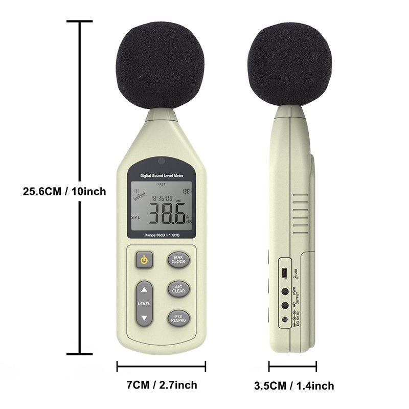 Professional Noise Meter Measurement 30-130dB Intelligent Digital Sound Level Meter Volume Sensor Handheld Digital Noise Tester