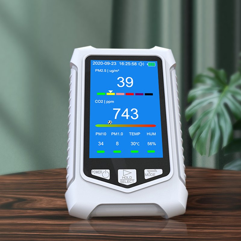 Smart air quality meter co2 tester co2 gas detector PM 2.5 detector fine smoke dust analyzer P2.5 PM10 PM1.0 sensor meter