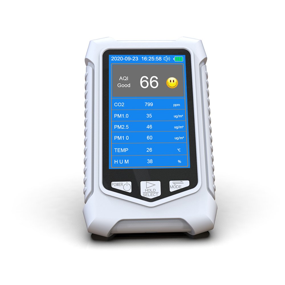 Smart air quality meter co2 tester co2 gas detector PM 2.5 detector fine smoke dust analyzer P2.5 PM10 PM1.0 sensor meter