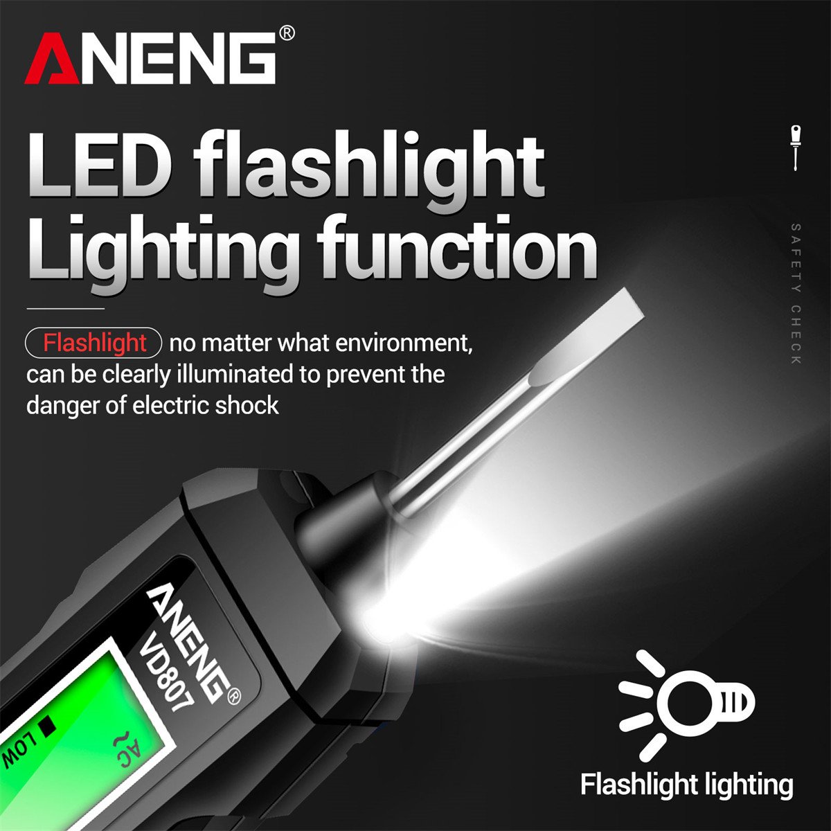ANENG VD807 Slotted Induction Portable 50/60Hz Smart Electric Pen Tester NCV Sensor AC 12-300V Non-contact Wire Detector Tools