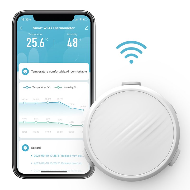 Mini WiFi Thermometer Hygrometer Freezer Tester Temperature Sensor Humidity Meter Detector Monitor Indoor