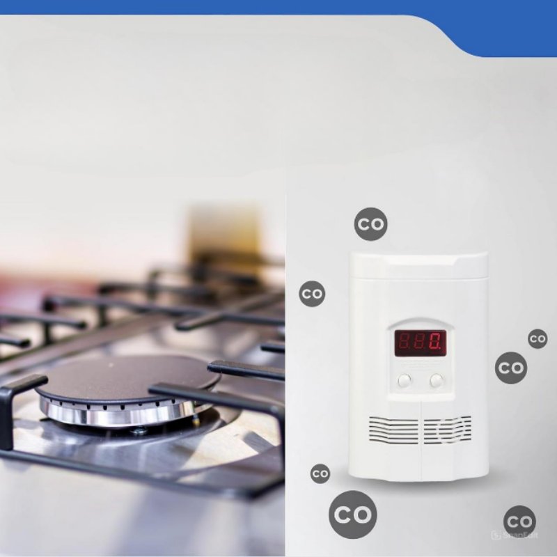HOT PRODUCT Carbon Monoxide Detector, Propane, Natural, Methane, & Explosive Gas Alarm, Plug-In Wall with 9-Volt Battery Backup