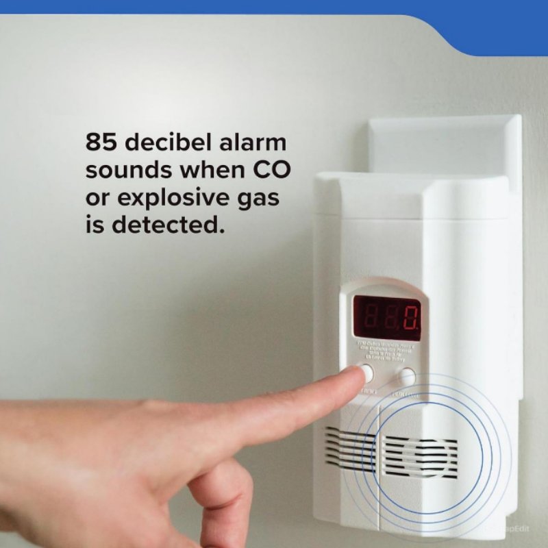 HOT PRODUCT Carbon Monoxide Detector, Propane, Natural, Methane, & Explosive Gas Alarm, Plug-In Wall with 9-Volt Battery Backup