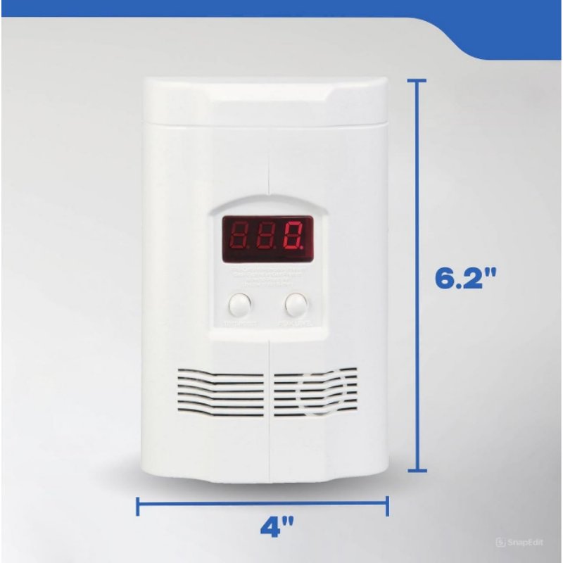 HOT PRODUCT Carbon Monoxide Detector, Propane, Natural, Methane, & Explosive Gas Alarm, Plug-In Wall with 9-Volt Battery Backup
