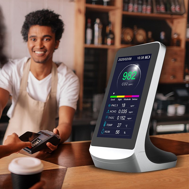 Air quality monitor pm2.5 detector HCHO/TVOC/PM2.5/PM1.0/PM10 temperature and humidity