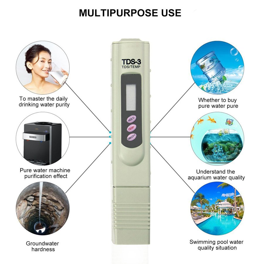 TDS-3 Portable Tester Pen Water Detector Digital Temperature Tds Meter Measuring ppm