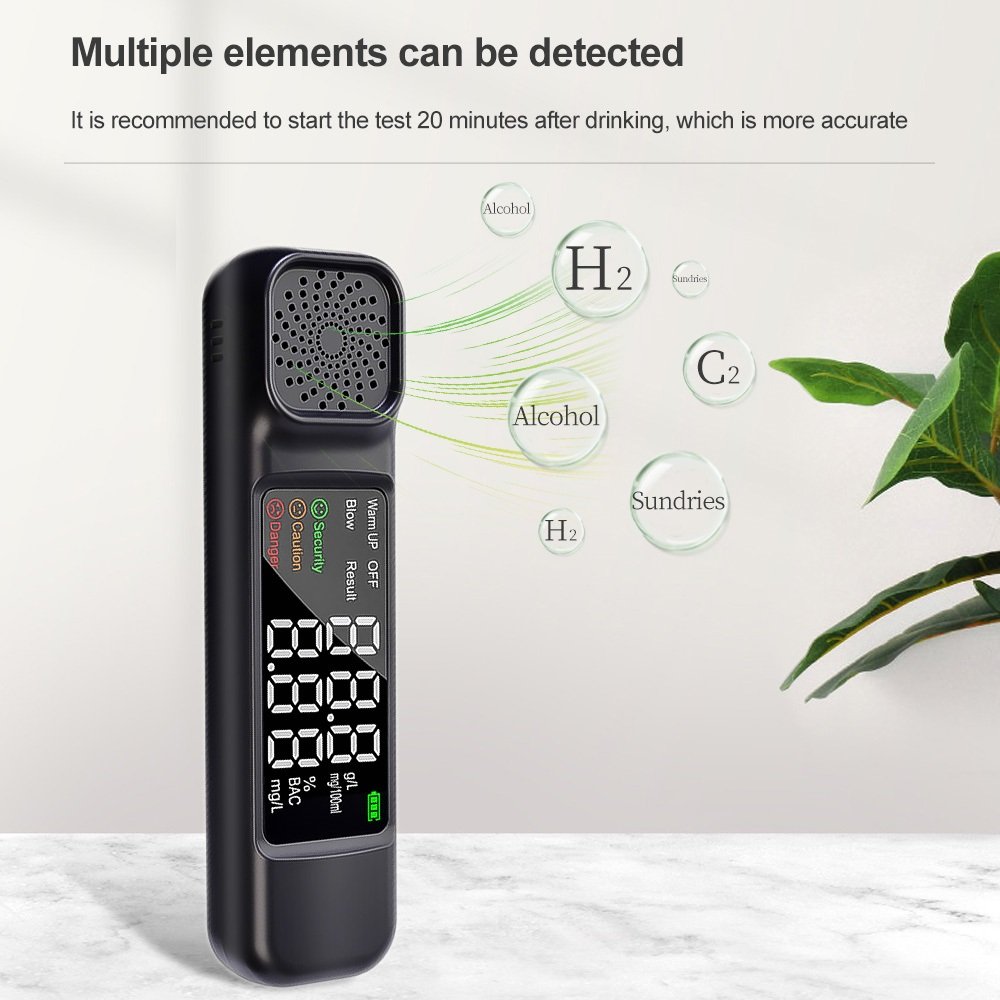 HEDAO AT-AM03 Portable high Capacity Digital Breath Alcohol Tester Alcohol Detector Meter USB rechargeable