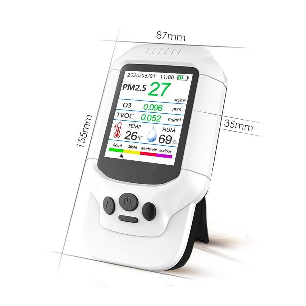 High Precision O3 Ozone & PM2.5 TVOC Meter Indoor Air Quality Monitor with Sensor Detector for School Hospital Office Home Use