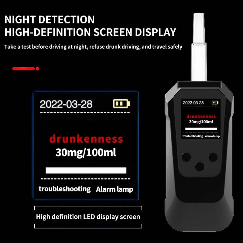 Customizable Alcohol content test voice broadcast can be connected to a printer for accurate measurement with blowpipe test