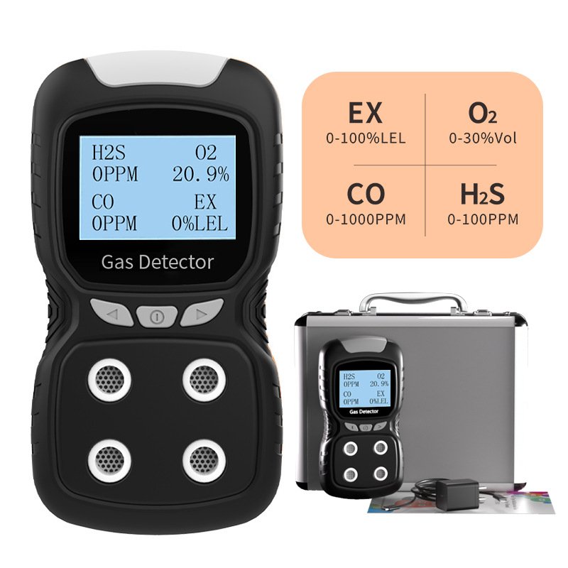 High Quality O2 CO H2S EX Multi Gas Test Monitor Detector 4 In 1 Portable Gas Analyzer Multi Gas Detector