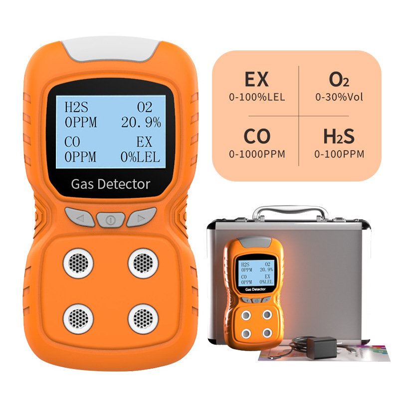 High Quality O2 CO H2S EX Multi Gas Test Monitor Detector 4 In 1 Portable Gas Analyzer Multi Gas Detector