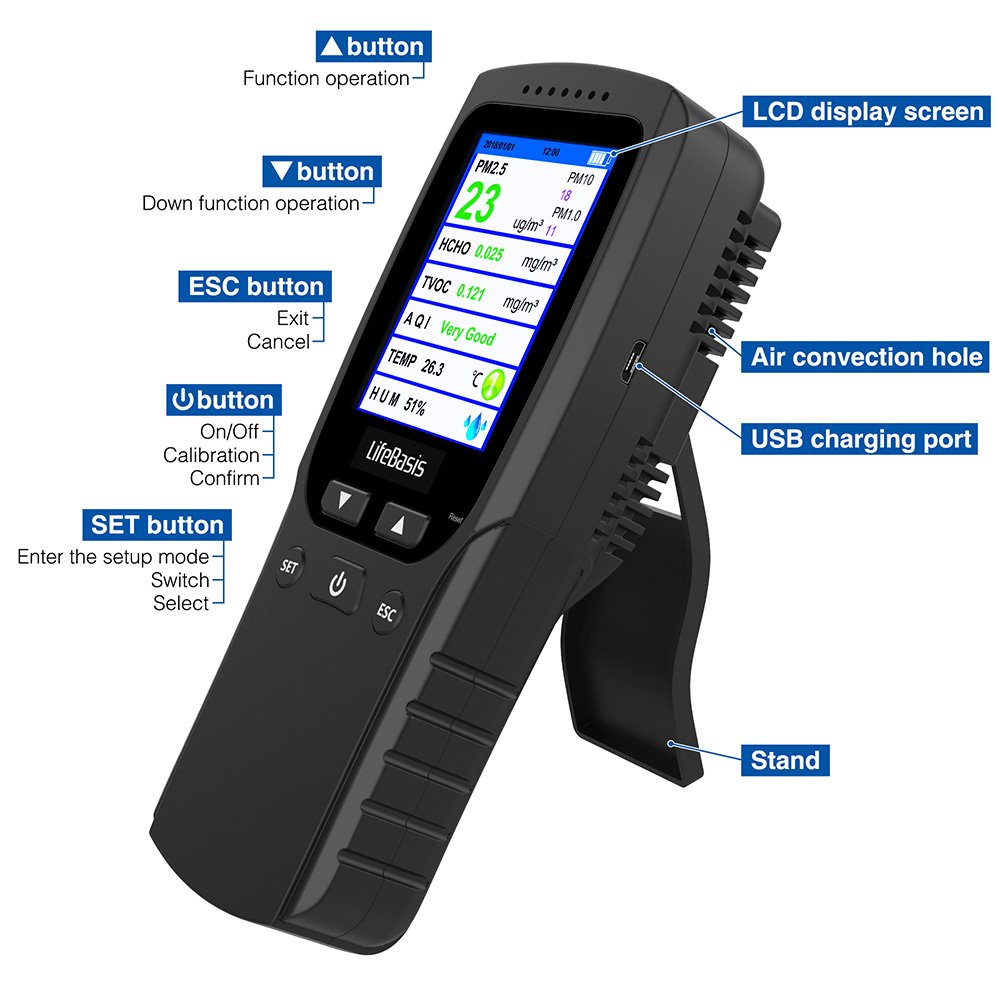 Air quality detector smart indoor PM2.5 monitor