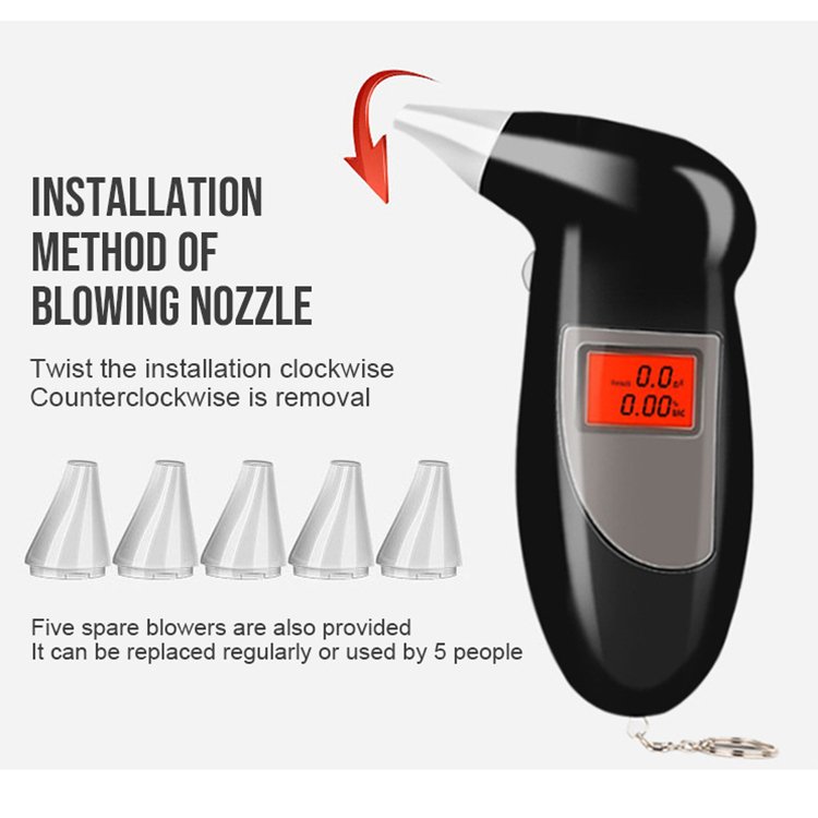 Custom Logo Breathalyzer Device Alcoohol Digital Audible Alarm Alcohol/ Drunk Tester Immobilizer Alcohol Sensor