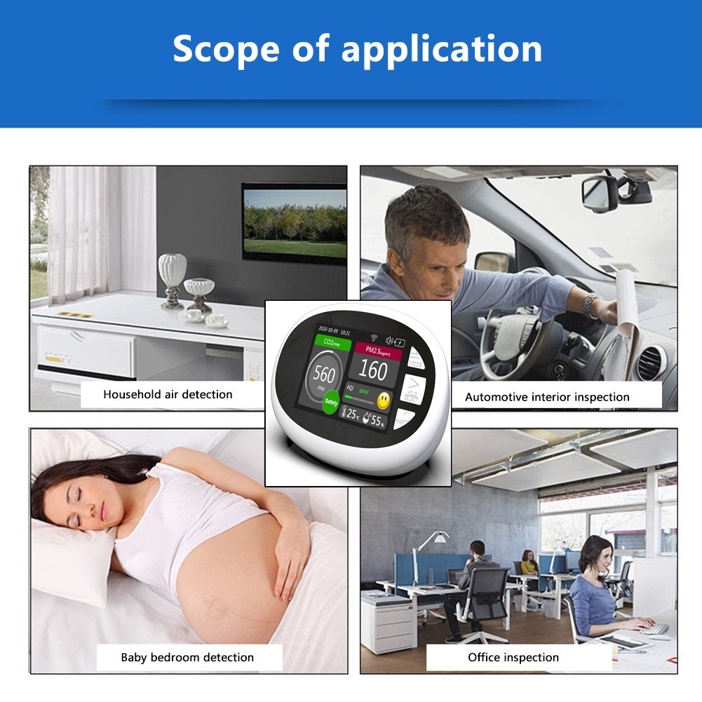 Analyzer Gas PM2.5 PM10 Monitor Detector CO2 controller Portable Air Tester Air Quality Tuya Wifi CO2 Sensor Meter