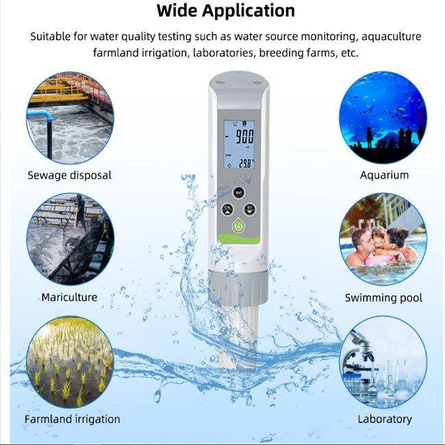 Water Quality Meter Multifunctional PH Tester Dissolved Oxygen Conductivity Salinity Detector electrode oxygen analyzer