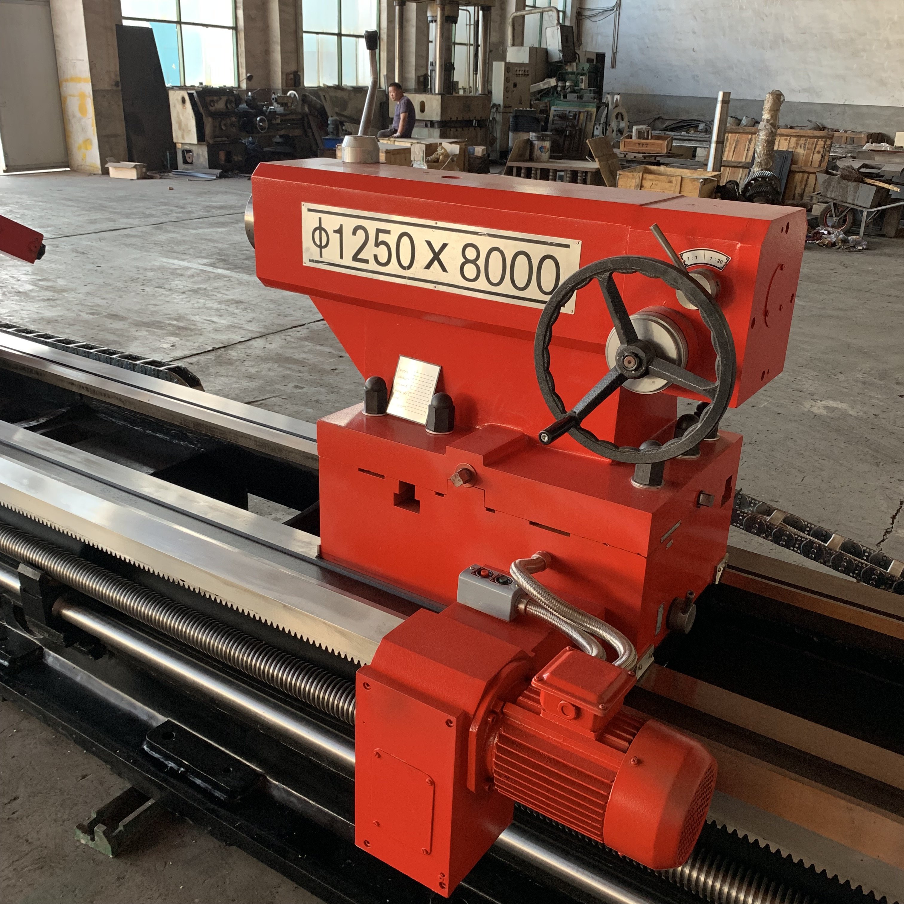 Heavy duty manual lathe machine CW61125 Horizontal hard rail 600/755 mm big bore lathe machine
