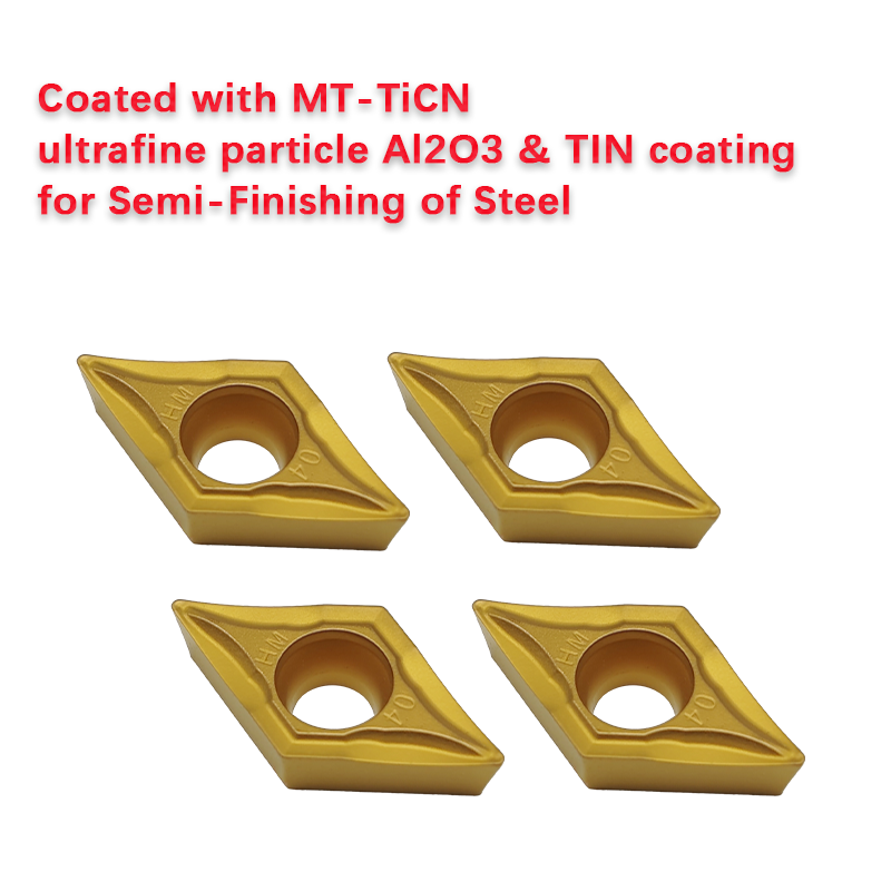 DCMT11T304 adopts chemically coated hard alloy turning boring steel parts with CNC inserts that can be rotated DCMT11T3